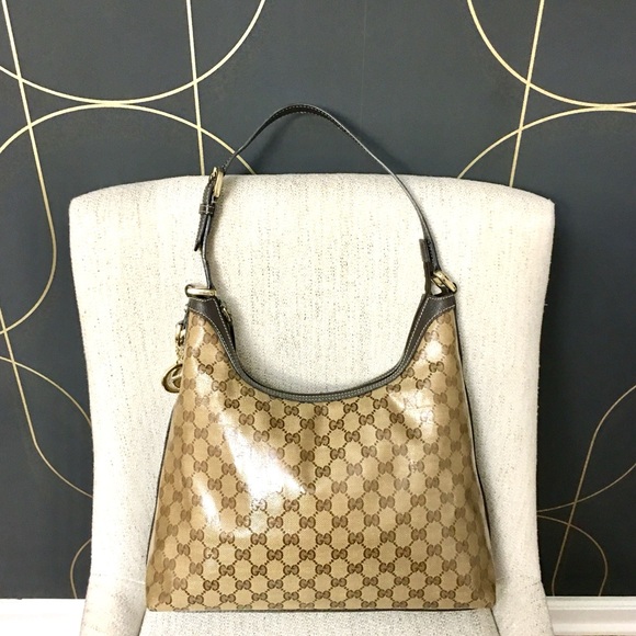Authentic Gucci hobo bag brown monogram coated canvas - Picture 1 of 15